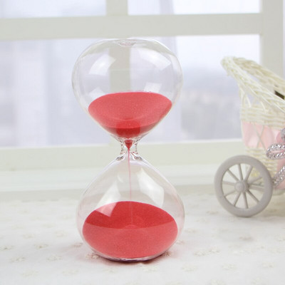 5min/15min/30min rotund transparent nisip clepsidra nisip culoare nisip cronometru decorare cameră roșu, verde, albastru, roz C