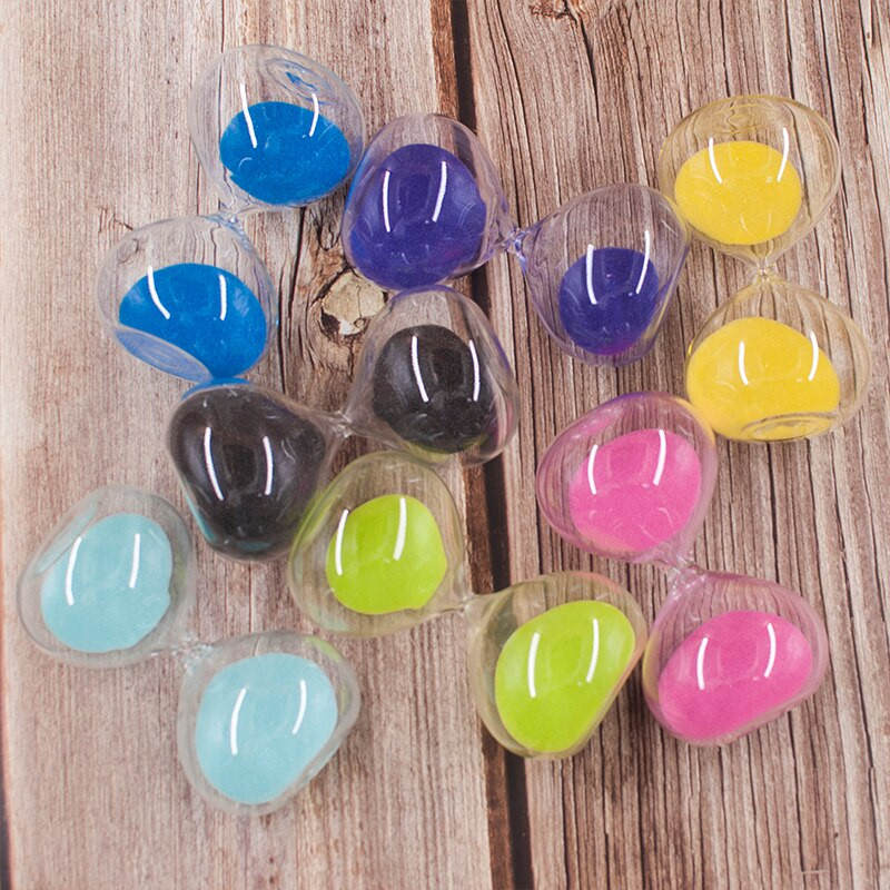 5min/15min/30min rotund transparent nisip clepsidra nisip culoare nisip cronometru decorare cameră roșu, verde, albastru, roz C