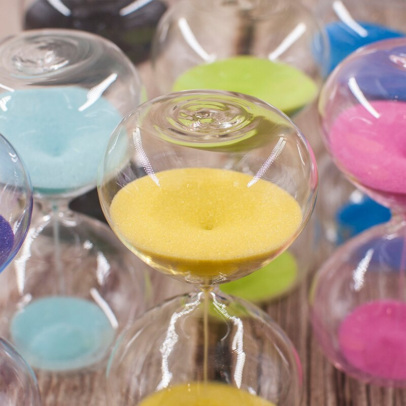 5min/15min/30min rotund transparent nisip clepsidra nisip culoare nisip cronometru decorare cameră roșu, verde, albastru, roz C