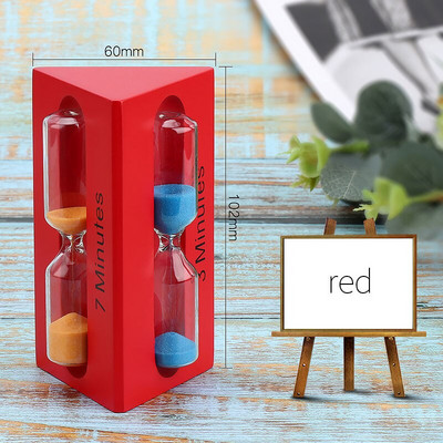 3 az 1-ben Nordic Decor Háromszög alakú fa üveg homokóra 3 perc időzítő gyerekeknek fogkefe időzítő tantermi asztali óra homoküveg