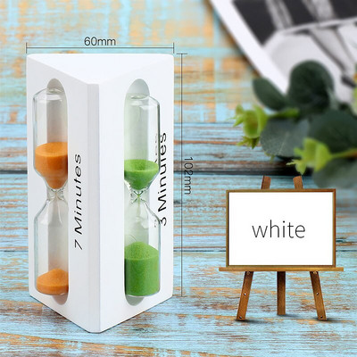 3 az 1-ben Nordic Decor Háromszög alakú fa üveg homokóra 3 perc időzítő gyerekeknek fogkefe időzítő tantermi asztali óra homoküveg