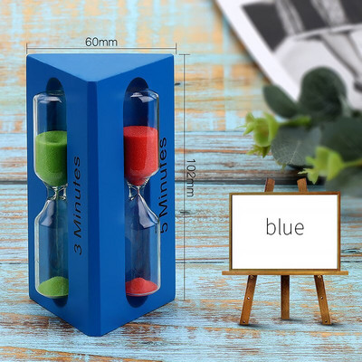 3 az 1-ben Nordic Decor Háromszög alakú fa üveg homokóra 3 perc időzítő gyerekeknek fogkefe időzítő tantermi asztali óra homoküveg
