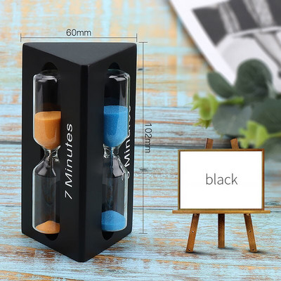 3 az 1-ben Nordic Decor Háromszög alakú fa üveg homokóra 3 perc időzítő gyerekeknek fogkefe időzítő tantermi asztali óra homoküveg