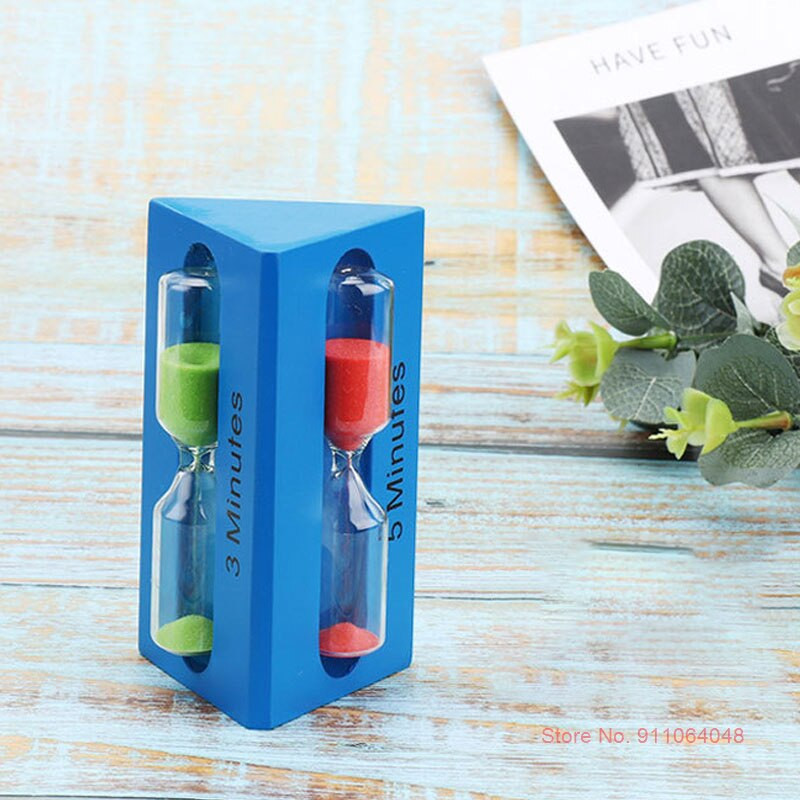 3 az 1-ben Nordic Decor Háromszög alakú fa üveg homokóra 3 perc időzítő gyerekeknek fogkefe időzítő tantermi asztali óra homoküveg