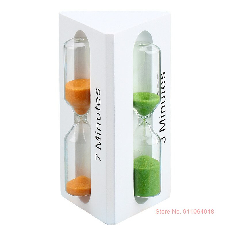 3 az 1-ben Nordic Decor Háromszög alakú fa üveg homokóra 3 perc időzítő gyerekeknek fogkefe időzítő tantermi asztali óra homoküveg