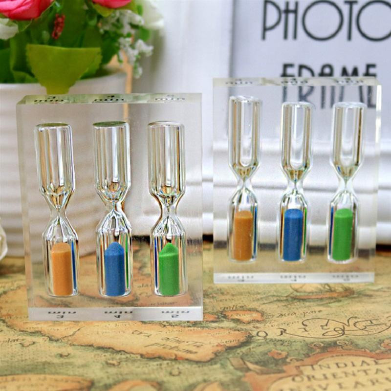 3 viename permatomas akrilo smėlio laikmatis 3 4 5 minučių spalvingi smėlio laikrodžio smėlio laikrodžio laikmačiai namų biuro virtuvei