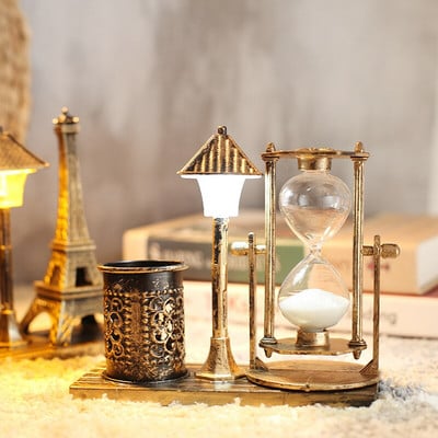 Retro liivakell öölamp Loominguline nostalgiline pliiatsihoidja kiirliivaga lauaarvuti kodukaunistus ruumikaunistused kingituste hulgimüük tunniklaasid