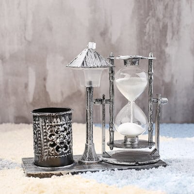 Retro liivakell öölamp Loominguline nostalgiline pliiatsihoidja kiirliivaga lauaarvuti kodukaunistus ruumikaunistused kingituste hulgimüük tunniklaasid