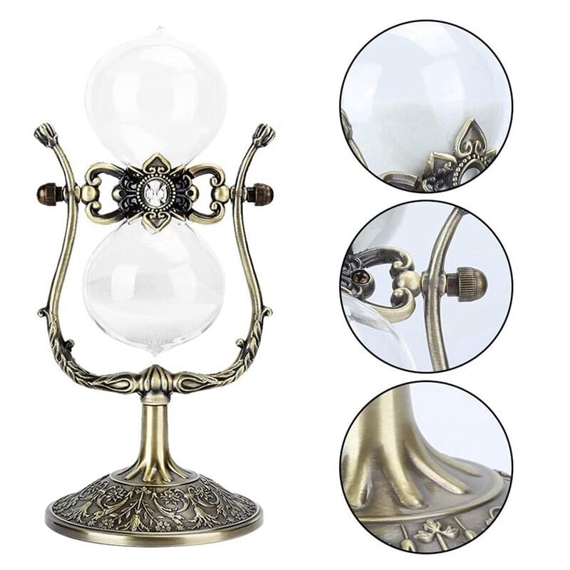 Senovinis smėlio laikrodžio laikmatis Smėlio laikrodžio 15 minučių Smėlio laikrodžio ornamentas Amatų dovana Studijų dekoras Smėlio laikrodžio ornamentas