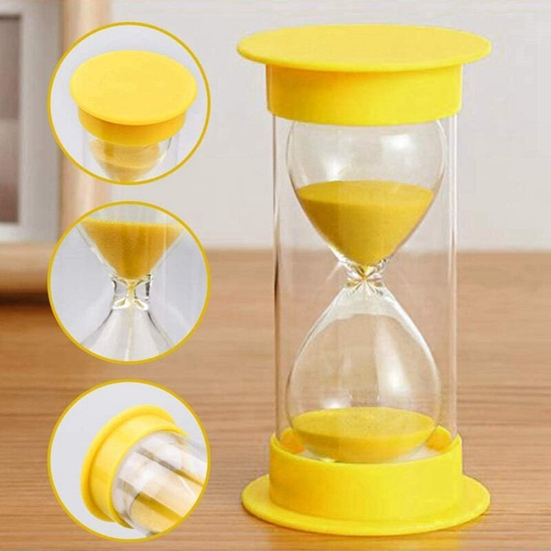 6 darab 1 perc / 3 perc / 5 perc Sandglass időzítő Színes homoküveg időzítő Válogatott színek műanyag homokóra időzítő