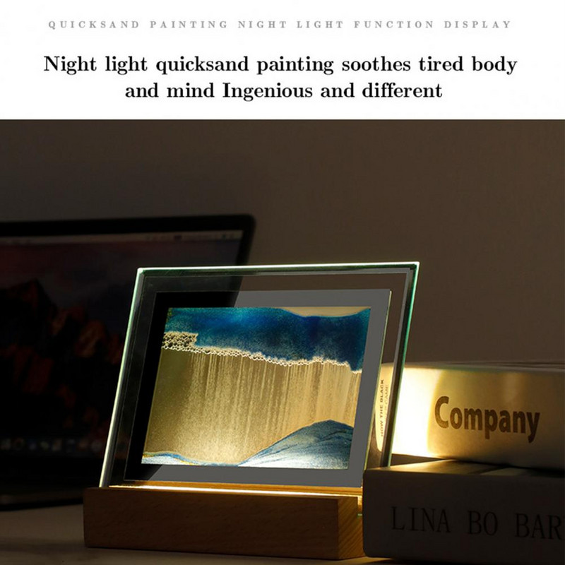 Ornamento atmosferos lemputė USB įkrovimas Labai skaidrus namų dekoravimas kelių spalvų smėlio spalvos dažymas nakties šviesa