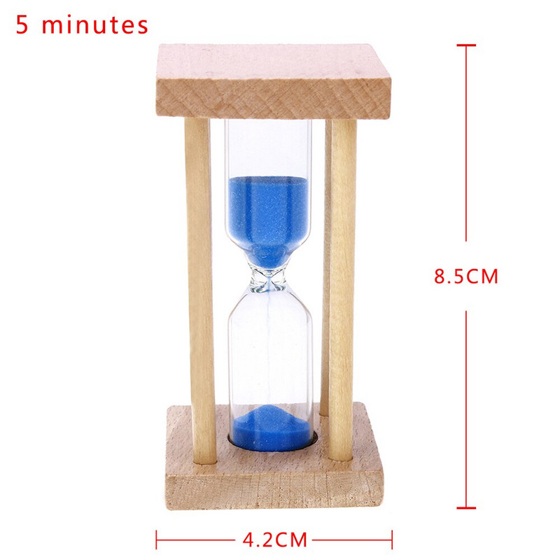 1 buc 3/5 minute Ceas de nisip din lemn creativ, cadru din lemn de sticlă, clepsidră, periuță de dinți, cronometru, cadou pentru copii, decor acasă