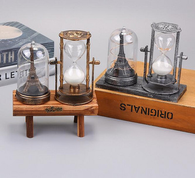 Retro krištolinio rutulio dizaino smėlio laikrodžio ornamentas, derva, rankdarbiai, namų apyvokos apdaila, smėlio stiklas, Kalėdų dovana namų dekoras ZB15