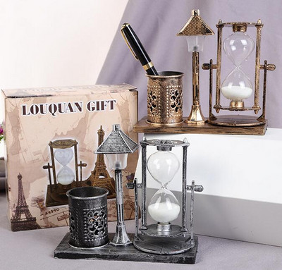 Retro krištolinio rutulio dizaino smėlio laikrodžio ornamentas, derva, rankdarbiai, namų apyvokos apdaila, smėlio stiklas, Kalėdų dovana namų dekoras ZB15