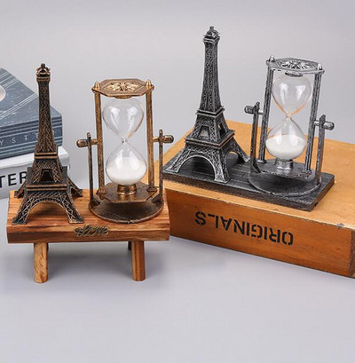 Retro krištolinio rutulio dizaino smėlio laikrodžio ornamentas, derva, rankdarbiai, namų apyvokos apdaila, smėlio stiklas, Kalėdų dovana namų dekoras ZB15