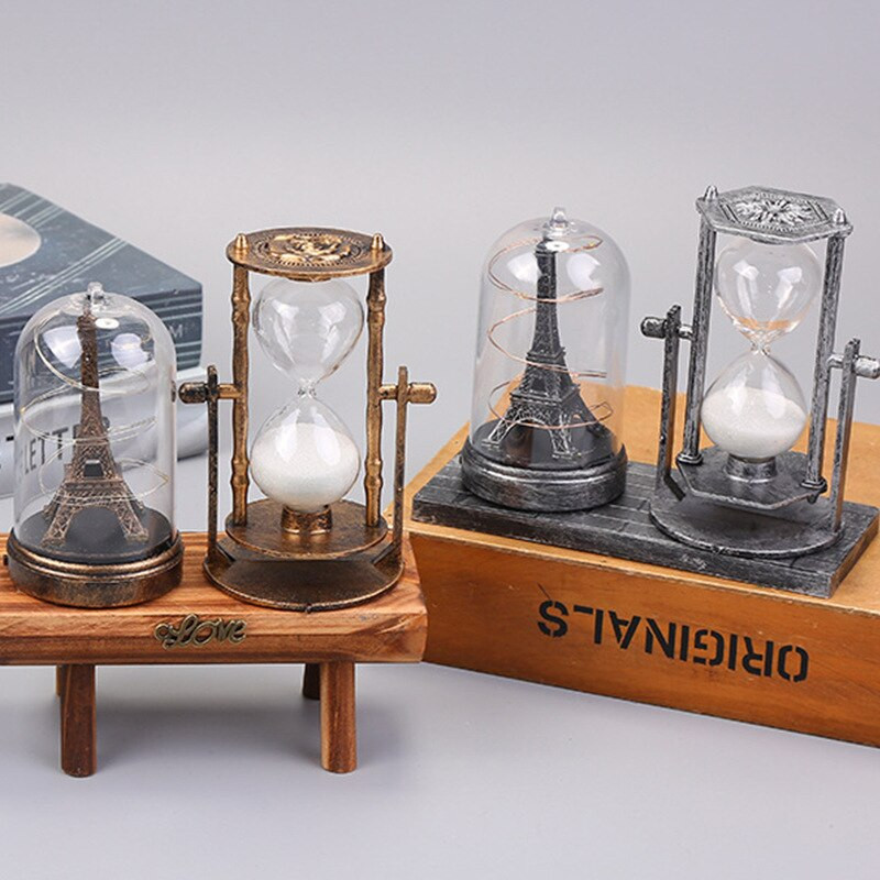 Retro krištolinio rutulio dizaino smėlio laikrodžio ornamentas, derva, rankdarbiai, namų apyvokos apdaila, smėlio stiklas, Kalėdų dovana namų dekoras ZB15