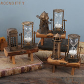 Retro ornamentas Švyturys Smėlio laikrodis Ornamentas europietiško stiliaus šviečiančios gatvės lempos dekoracijos medinės bazės vėjo malūnėlis smėlio laikrodis