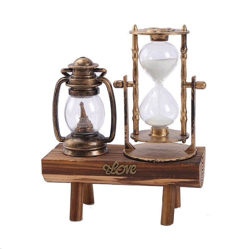 Retro ornamentas Švyturys Smėlio laikrodis Ornamentas europietiško stiliaus šviečiančios gatvės lempos dekoracijos medinės bazės vėjo malūnėlis smėlio laikrodis