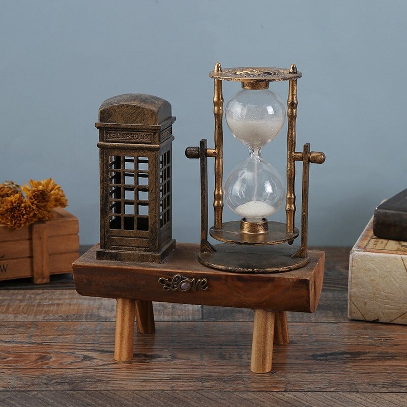 Retro ornamentas Švyturys Smėlio laikrodis Ornamentas europietiško stiliaus šviečiančios gatvės lempos dekoracijos medinės bazės vėjo malūnėlis smėlio laikrodis