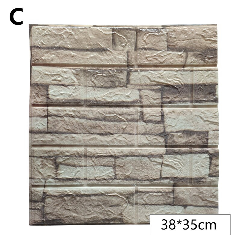 10PCS 3D Autocolant de perete tridimensional Camera de zi Fond TV Autocolant de perete autoadeziv Tapet cu model de cărămidă 35*38cm