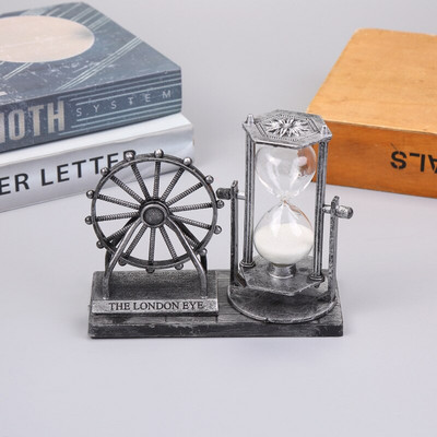 Ceas de nisip din clepsidră din lemn, clepsidra vintage, cronometru cu nisip, timp retro, sufragerie, birou, decorare, accesorii de artizanat