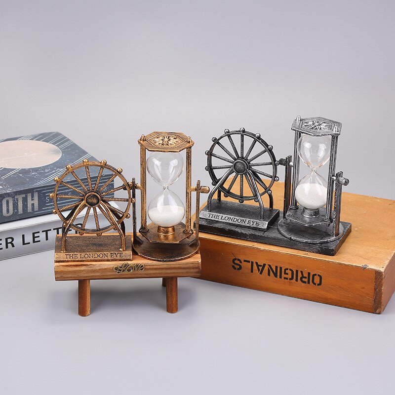 Ceas de nisip din clepsidră din lemn, clepsidra vintage, cronometru cu nisip, timp retro, sufragerie, birou, decorare, accesorii de artizanat