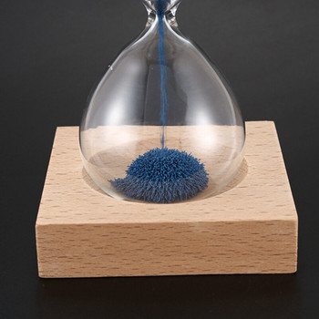 Дървено стъкло + железен прах Пясъчен цъфтящ магнитен пясъчен часовник с опаковка Пясъчни часовници Дървена седалка Подаръци Подаръци