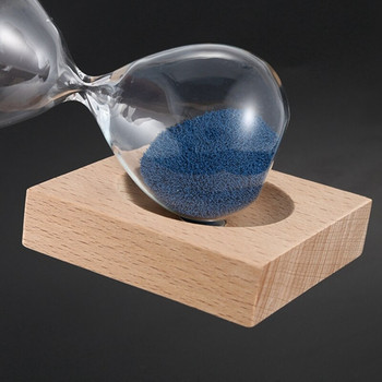 Дървено стъкло + железен прах Пясъчен цъфтящ магнитен пясъчен часовник с опаковка Пясъчни часовници Дървена седалка Подаръци Подаръци