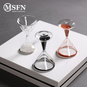 Ceas creativ din sticlă, nisip, design, formă de sticlă de vin, clepsidra frumoasă, temporizator de 1 minut, Clessidra, decor birou, ornamente pentru sufragerie