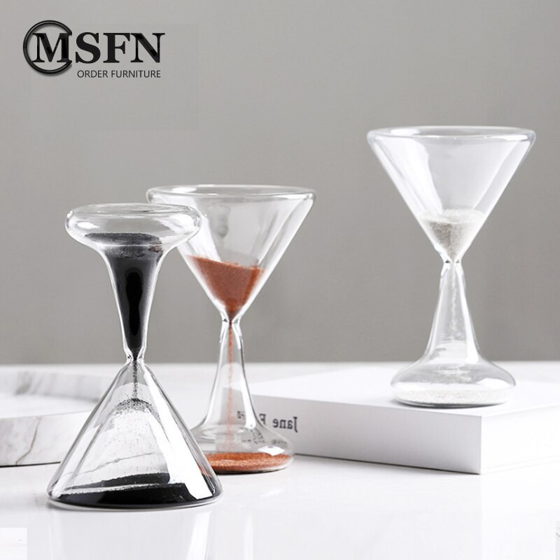Ceas creativ din sticlă, nisip, design, formă de sticlă de vin, clepsidra frumoasă, temporizator de 1 minut, Clessidra, decor birou, ornamente pentru sufragerie
