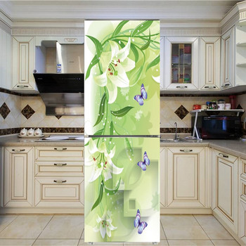 Art New Rose Refrigerator Αυτοκόλλητο Λουλούδια Μοτίβο Αυτοκόλλητα τοίχου Διακόσμηση σπιτιού Κουζίνα τοίχου διακόσμηση Τοιχογραφίας Μοντέρνα ανακαινιστική