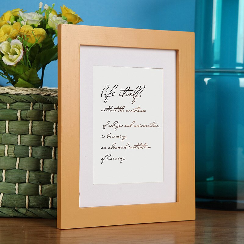 Tömör fából készült képkeret képekhez Fali dekoráció A4 A3 méret Fekete fehér Rózsaszín Piros Kék Barna keret Gyári közvetlen szállítás