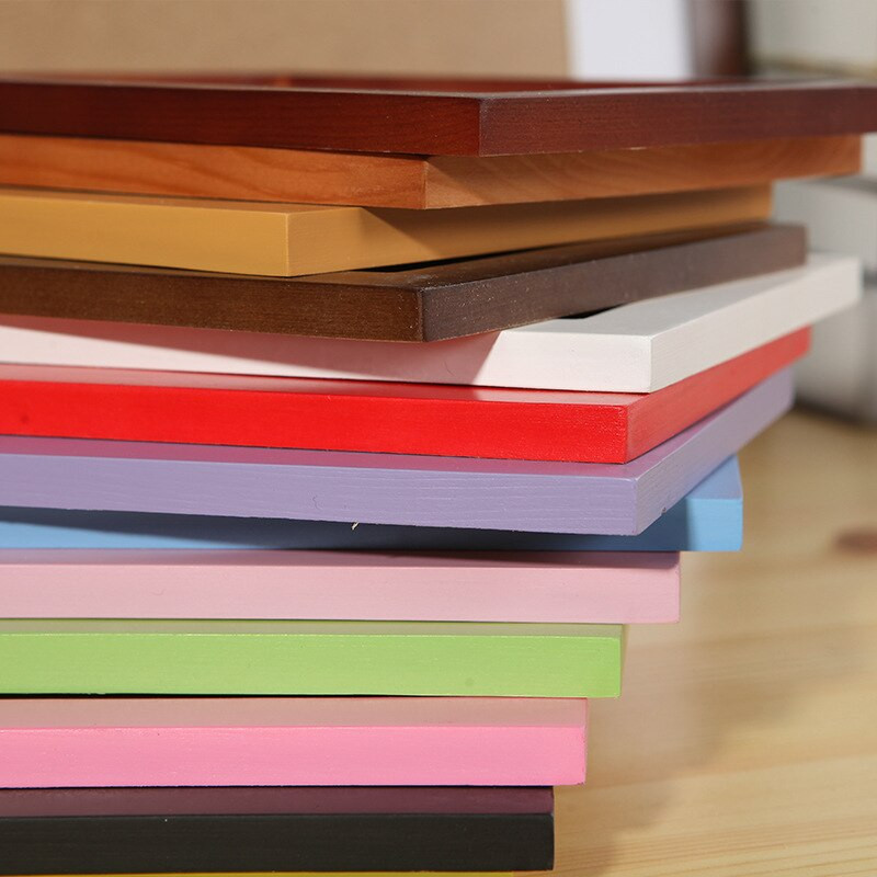 Tömör fából készült képkeret képekhez Fali dekoráció A4 A3 méret Fekete fehér Rózsaszín Piros Kék Barna keret Gyári közvetlen szállítás