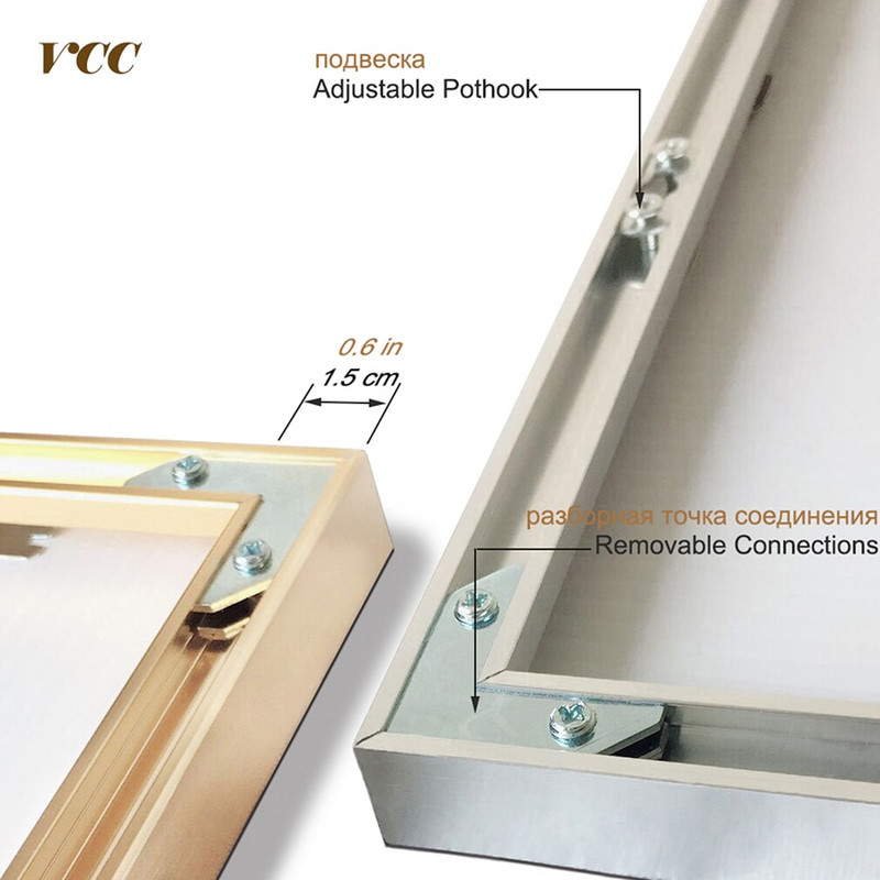 Okvir za slike Metalni okvir za postere Klasični aluminijski okviri za fotografije Za zid A3 A4 30x30 Okvir za certifikate VCC