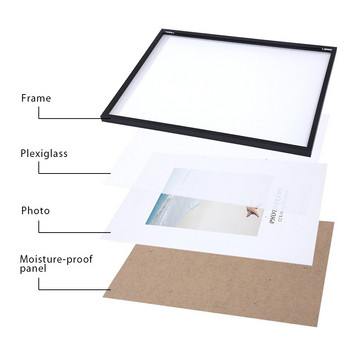 Алуминиева рамка за снимки Класическа рамка за сертификат за окачване на стена с пластмасово стъкло Метална рамка за снимки за снимки Рамка за плакат
