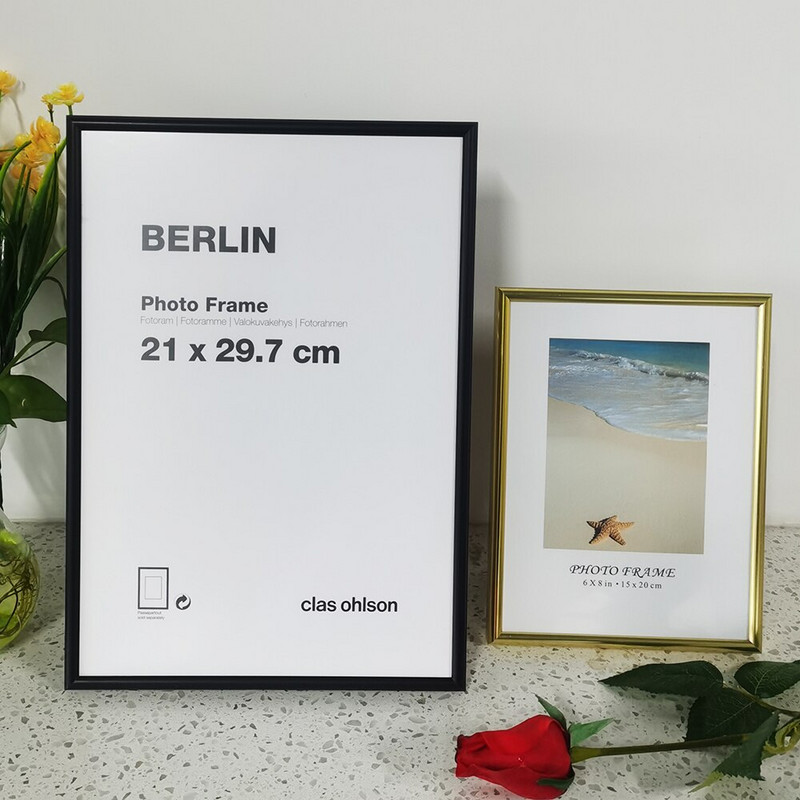 Ramă din aluminiu cadru certificat clasic pentru agățat pe perete cu sticlă din plastic Rama foto din metal pentru poze cadru poster