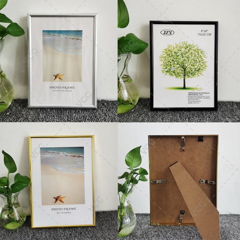 Ramă din aluminiu cadru certificat clasic pentru agățat pe perete cu sticlă din plastic Rama foto din metal pentru poze cadru poster