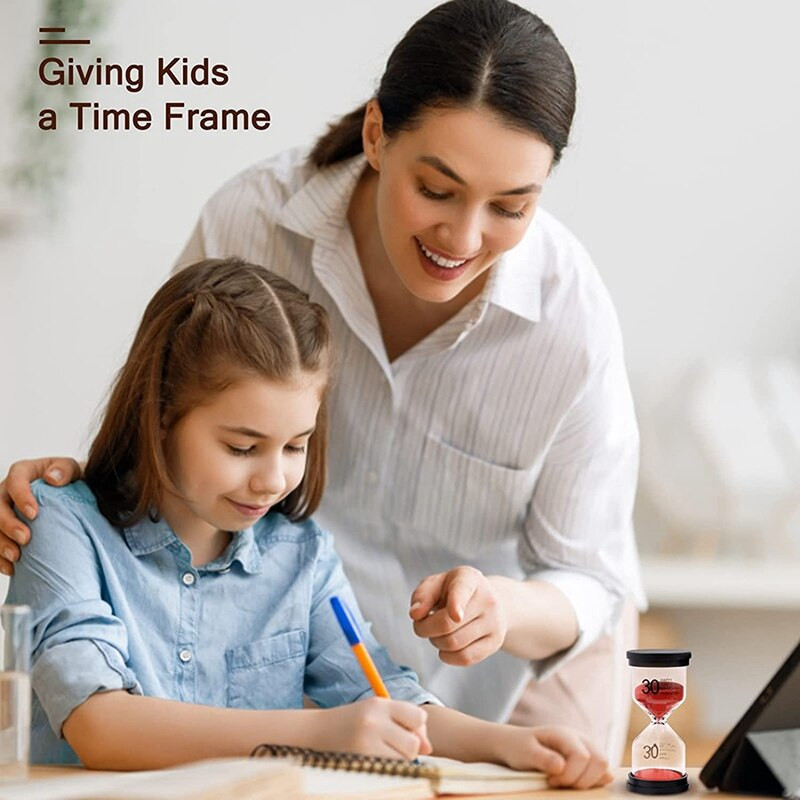 Temporizator de nisip, cronometru de clepsidra de nisip Minute colorate Cronometru de sticlă de nisip cu capac de protecție pentru clasă, biroul de acasă