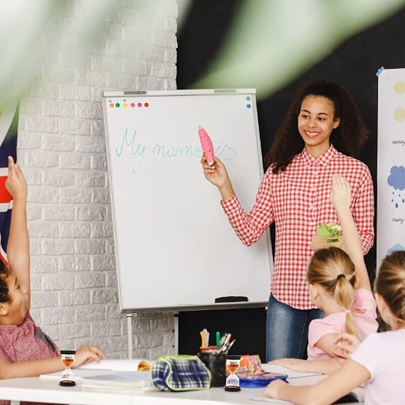 Temporizator de nisip, cronometru de clepsidra de nisip Minute colorate Cronometru de sticlă de nisip cu capac de protecție pentru clasă, biroul de acasă