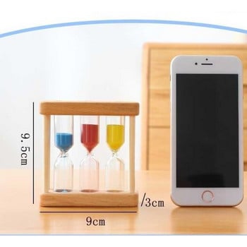 1/3/5 минути Пясъчен часовник с дървена рамка Цветни пясъци Пясъчен часовник Пясъчен таймер Декорация на детско бюро