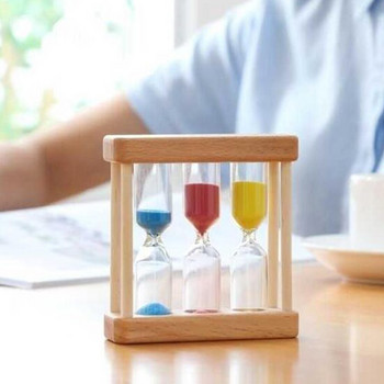 1/3/5 Minute Ξύλινο Πλαίσιο Sandglass Colorful Sands Κλεψύδρα Sand Timer Διακόσμηση παιδικού γραφείου