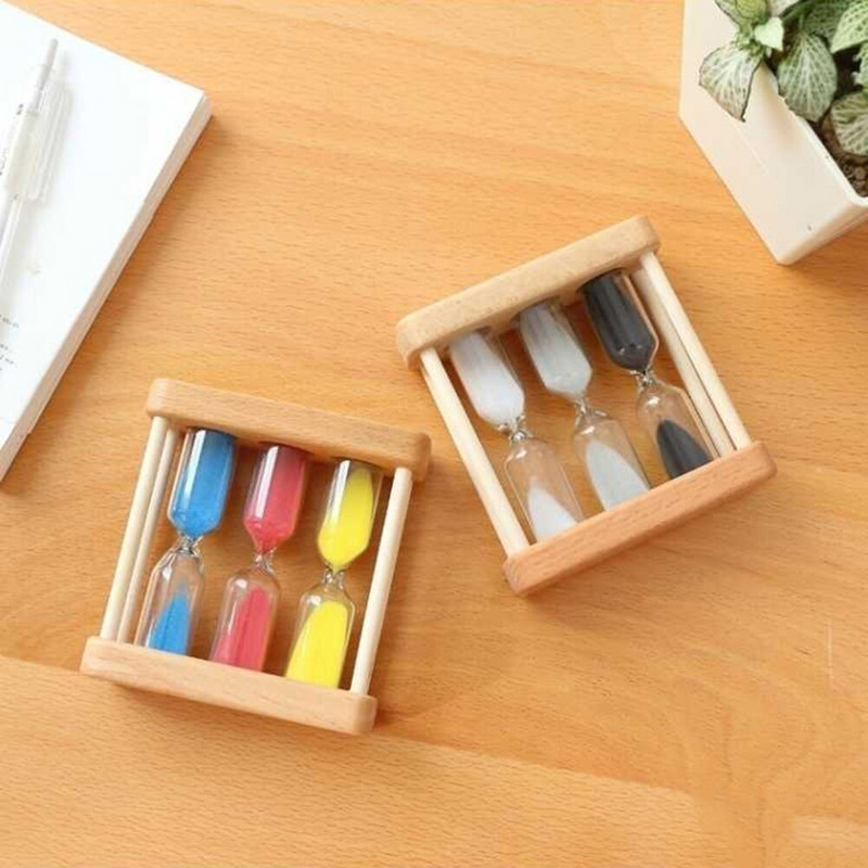 1/3/5 minute cadru din lemn sticlă de nisip nisip colorat clepsidra nisip cronometru decorare birou pentru copii
