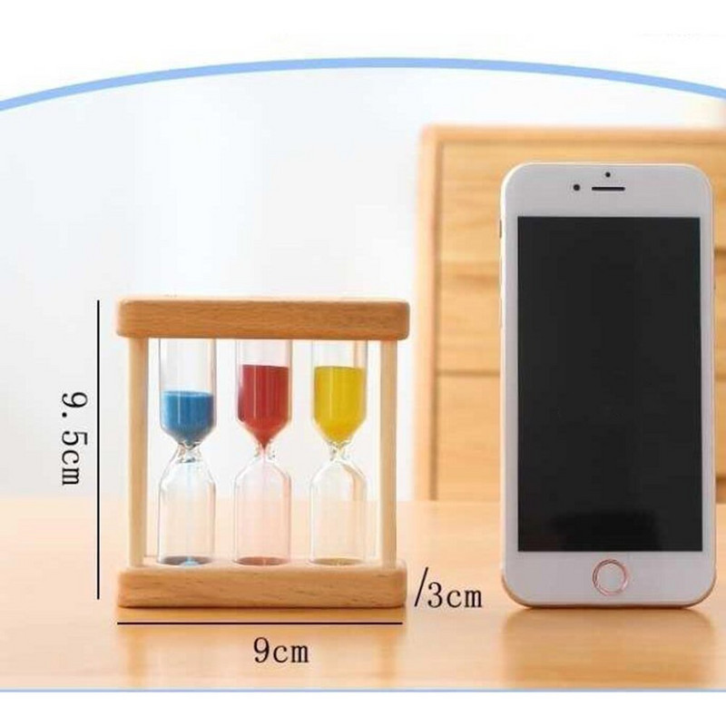 1/3/5 minute cadru din lemn sticlă de nisip nisip colorat clepsidra nisip cronometru decorare birou pentru copii