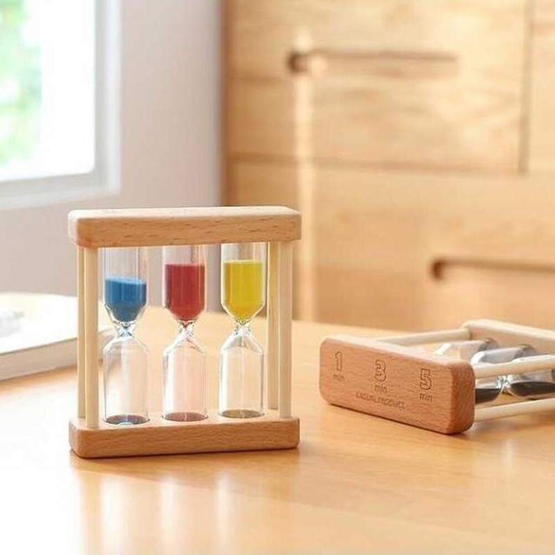 1/3/5 minute cadru din lemn sticlă de nisip nisip colorat clepsidra nisip cronometru decorare birou pentru copii