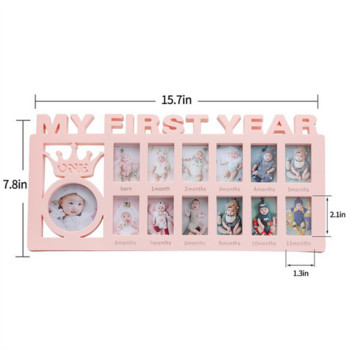 My First Year Baby Keepsake Frame 0-12 Months Pictures Photo Frame Сувенири Деца, които растат, подарък за памет