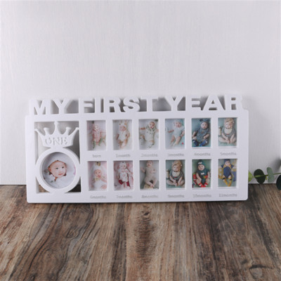 My First Year Baby Keepsake Frame 0-12 Months Pictures Photo Frame Сувенири Деца, които растат, подарък за памет