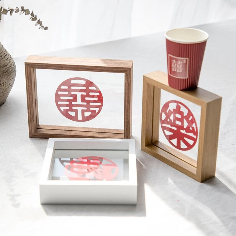 6/7/8 colių Šiaurės šalių skaidrus nuotraukų rėmelis dvipusis stiklinis segtukas, plakato stendas, džiovintų gėlių nuotraukų rėmelis, darbalaukio dekoras