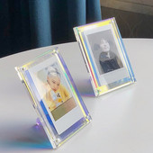 Akril, erős mágneses kétoldalas 3 hüvelykes polaroid képkeret átlátszó promóciós kijelző állvány címkepapír