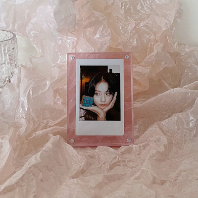 Akril, erős mágneses kétoldalas 3 hüvelykes polaroid képkeret átlátszó promóciós kijelző állvány címkepapír