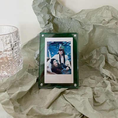 Akril, erős mágneses kétoldalas 3 hüvelykes polaroid képkeret átlátszó promóciós kijelző állvány címkepapír